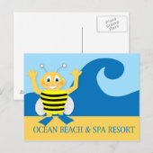 Carte Postale Abeille sur la plage (Devant / Derrière)