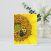 Carte Postale Abeille sur tournesol (Debout devant)