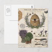 Carte Postale Abeille Vintage française moderne (Devant / Derrière)