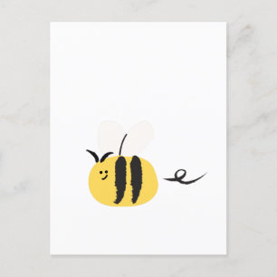 Carte Postale Abeille volante, mignon doodle