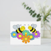 Carte Postale Abeilles et fleurs (Debout devant)