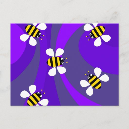 Carte Postale Abeilles funky (Devant)