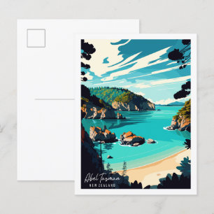 Carte Postale Abel Tasman Nouvelle-Zélande lieu de voyage vintag
