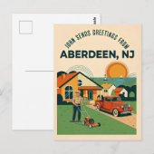 Carte Postale Aberdeen NJ Retro (Devant / Derrière)