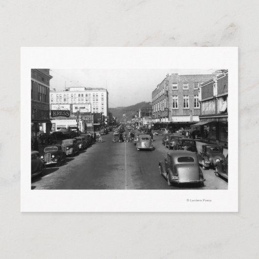 Carte Postale Aberdeen, WA - vue de rue de Wishkan du centre (Devant)