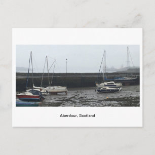 Carte Postale Aberdour, Écosse - Bateaux à basse marée à Mist