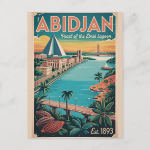 Carte Postale Abidjan Côte d'Ivoire Affiche d'art de voyage rétr