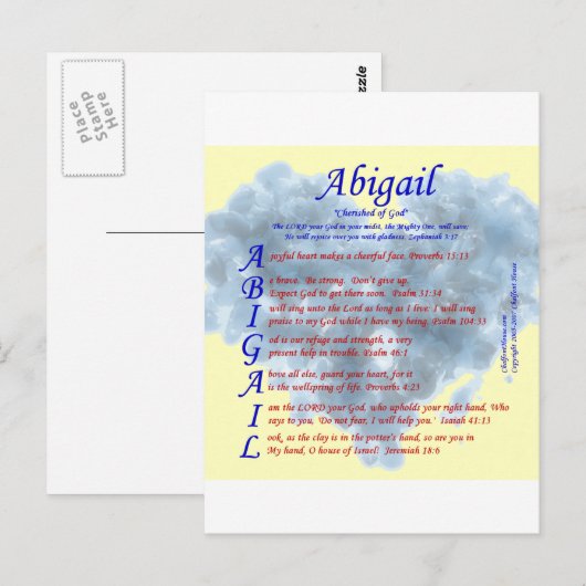 Carte Postale Abigail Acrostic (Devant / Derrière)