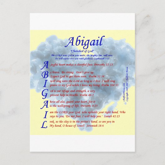 Carte Postale Abigail Acrostic (Devant)
