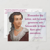 Carte Postale Abigail Adams - Souvenez-vous des femmes (Devant / Derrière)
