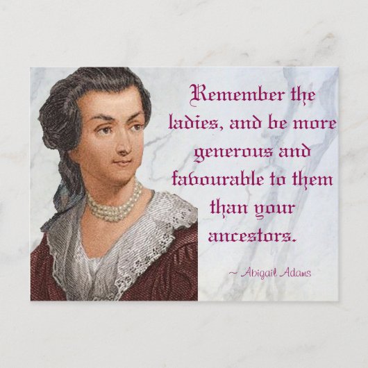 Carte Postale Abigail Adams - Souvenez-vous des femmes (Devant)