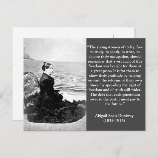 Carte Postale Abigail Scott Duniway Suffrage Dirigeant de l'Oreg (Devant / Derrière)