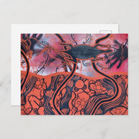 Carte postale aborigène australienne (Devant / Derrière)