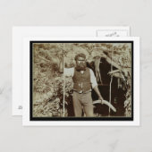 Carte Postale Aborigène avec un Boomerang, vers 1860 (photo sépi (Devant / Derrière)