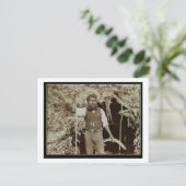 Carte Postale Aborigène avec un Boomerang, vers 1860 (photo sépi (Debout devant)