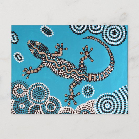 Carte Postale Aboriginal Art, Gecko, peinture ponctuelle, Dot-Pa (Devant)