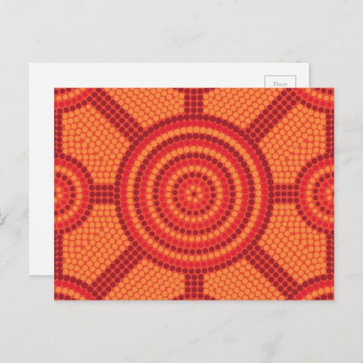 Carte Postale Aboriginal dot painting (Devant / Derrière)
