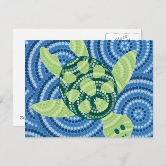 Carte Postale Aboriginal turtle (Devant / Derrière)