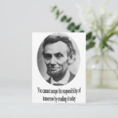 Carte Postale Abraham Lincoln avec citation (Debout devant)