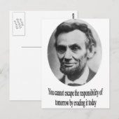 Carte Postale Abraham Lincoln avec citation (Devant / Derrière)