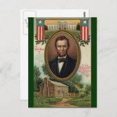 Carte Postale Abraham Lincoln & Cabine de journaux dans le Kentu (Devant / Derrière)