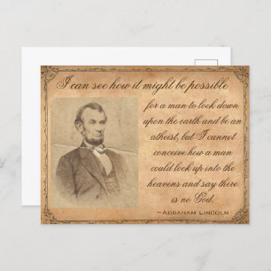 Carte Postale Abraham Lincoln Citation Sur Dieu