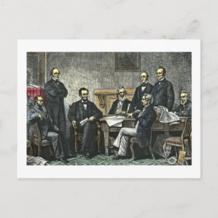Carte Postale Abraham Lincoln et son cabinet