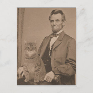 Carte Postale Abraham Lincoln et son chat "Gloria"