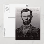 Carte Postale Abraham Lincoln Gettysburg Adresse (Devant / Derrière)