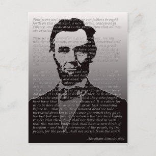Carte Postale Abraham Lincoln Gettysburg Adresse