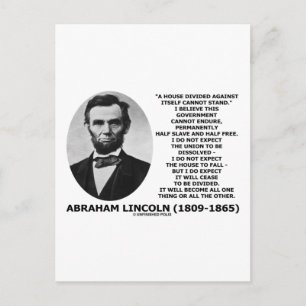 Carte Postale Abraham Lincoln House Divié Ne Peut Pas Tenir Cita