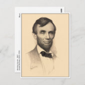 Carte Postale Abraham Lincoln Portrait (Devant / Derrière)