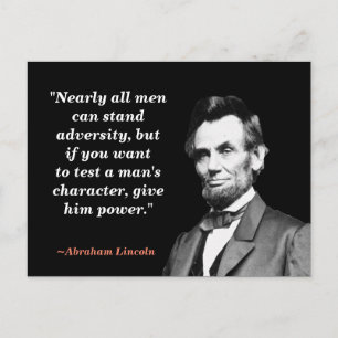 Carte Postale Abraham Lincoln Quote on Character