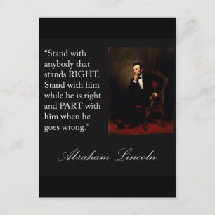 Carte Postale Abraham Lincoln Quote "Stand with anybody..."