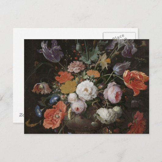 Carte Postale Abraham Mignon - La Vie Toujours Avec Des Fleurs E (Devant / Derrière)