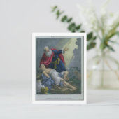 Carte Postale Abraham Offrant Son Fils Isaac, d'une Bible pr (Debout devant)