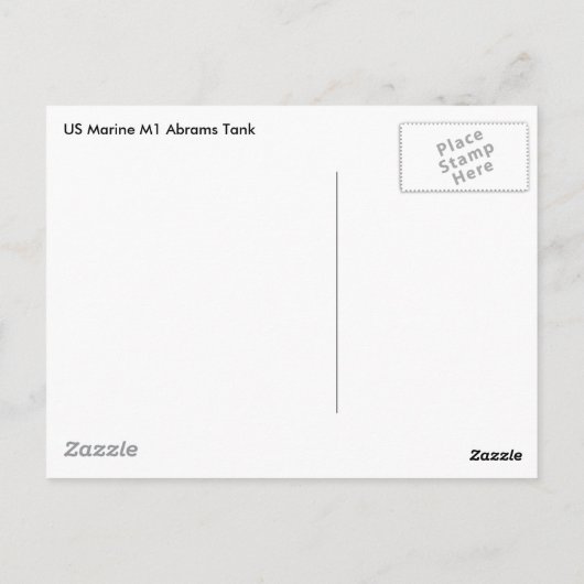 Carte Postale Abrams USMC M1 (Dos)