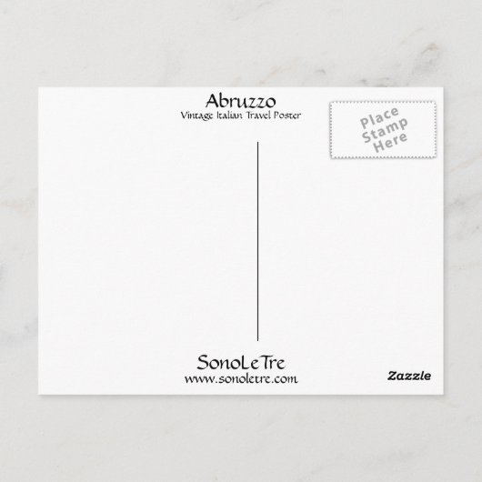 Carte Postale Abruzzes (Dos)