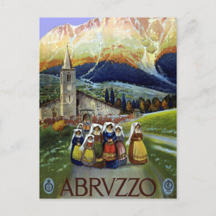 Carte Postale Abruzzes Italie Poster Vintage voyage Art avec fem