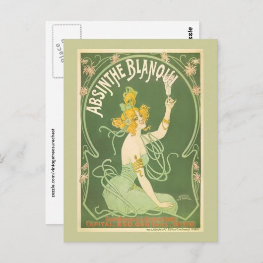 Carte Postale Absinthe Blanqui Nover Art (Devant / Derrière)
