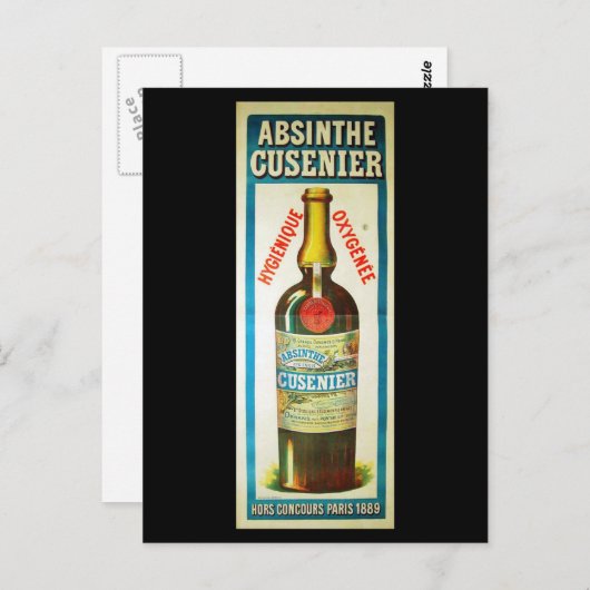 CARTE POSTALE ABSINTHE CUSENIER (Devant / Derrière)