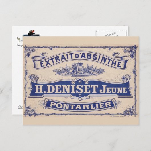 Carte postale Absinthe Deniset (Devant / Derrière)