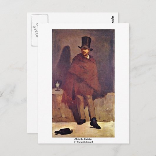 Carte Postale Absinthe Drinker Par Manet Edouard (Devant / Derrière)