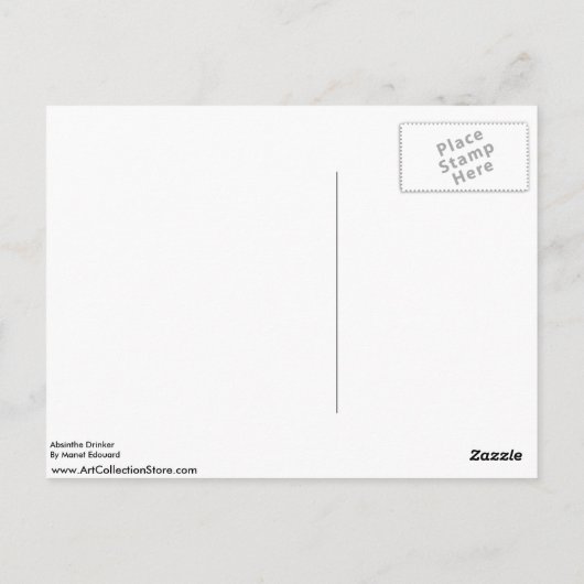 Carte Postale Absinthe Drinker Par Manet Edouard (Dos)