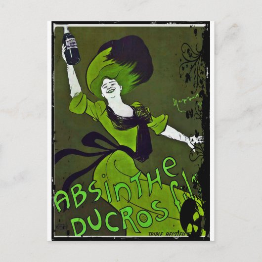 Carte Postale Absinthe en vert (Devant)