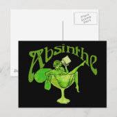 Carte Postale Absinthe Girl in Glass (Devant / Derrière)