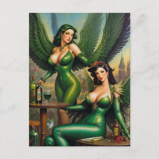 Carte postale Absinthe Green Fairies (Devant)