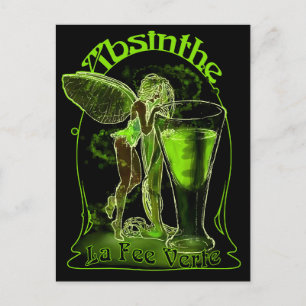 Carte Postale Absinthe La Fee Verte Fée Avec Verre