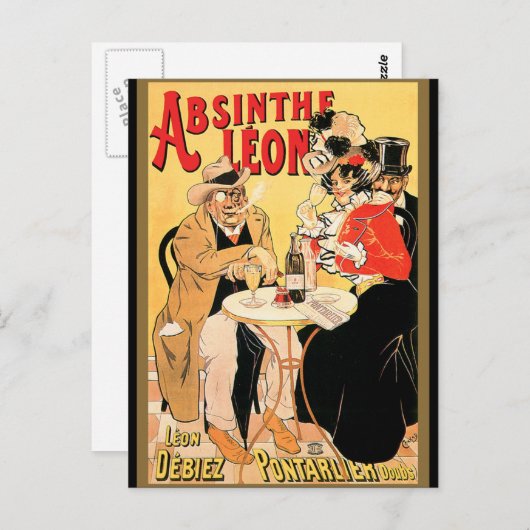 Carte Postale Absinthe Leon (Devant / Derrière)