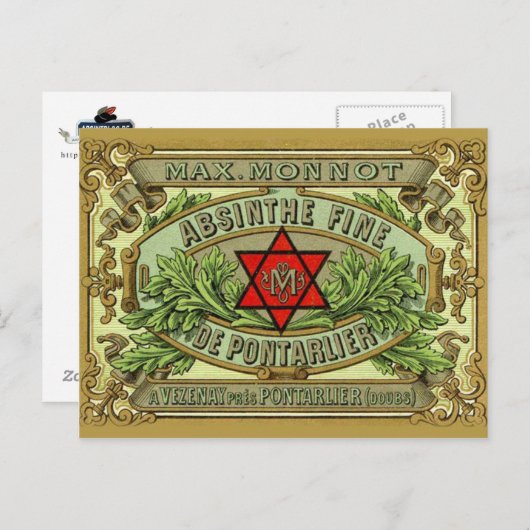 Carte postale Absinthe Monnot (Devant / Derrière)